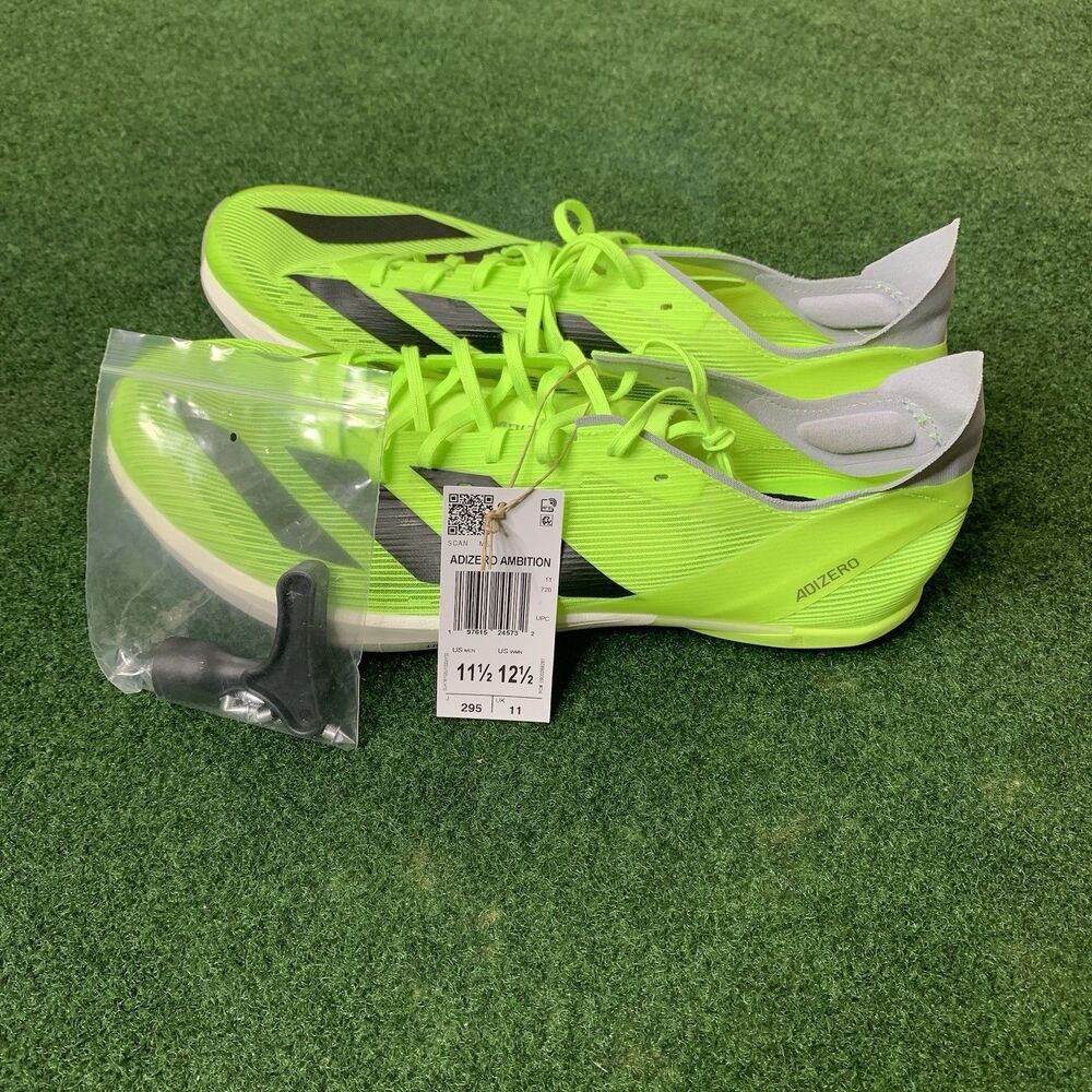 Sz 11.5 Adidas Adizero Ambition Lucid Lemon Track & Field Shoes IH5798 Men's